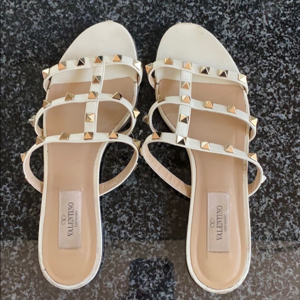 Valentino rockstud flat slide sandal